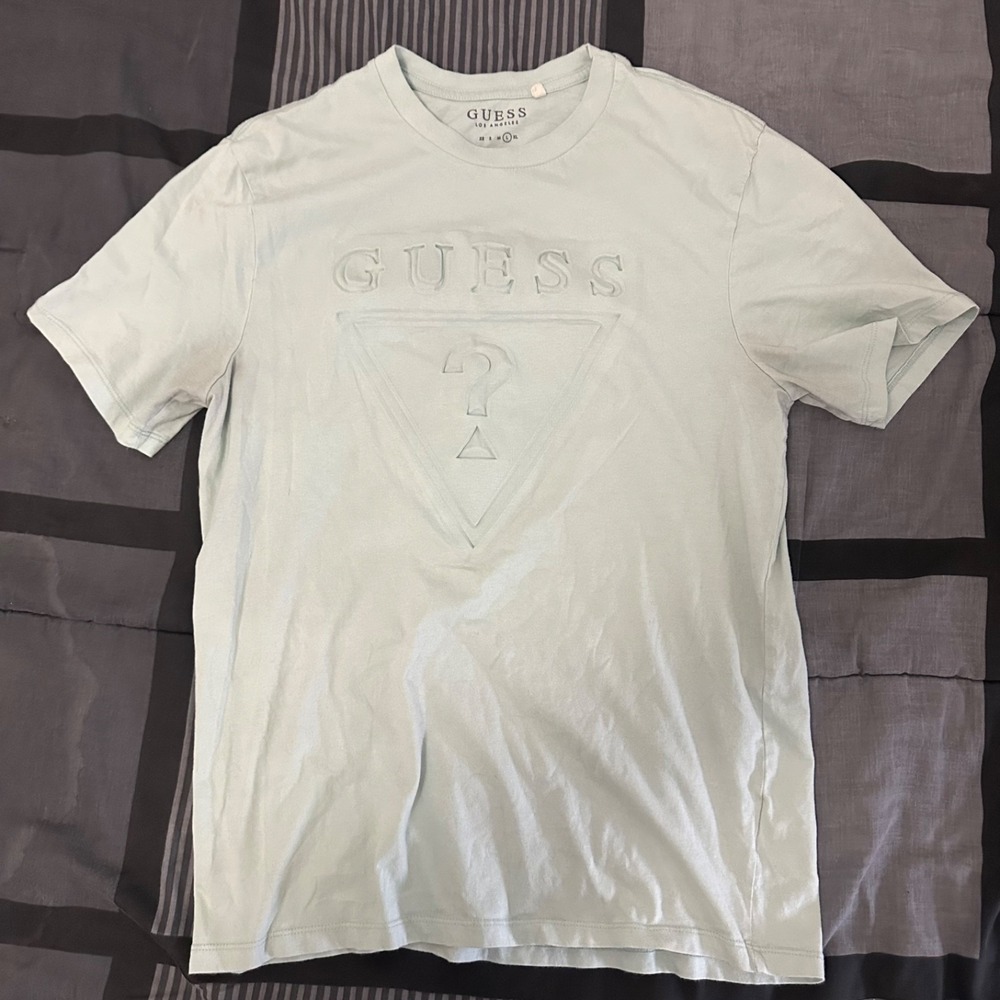 Guess T Shirt Mens Large Green Short Sleeve Crew Neck